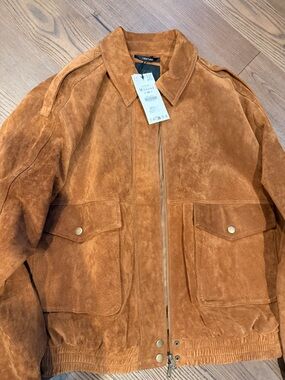 Zara Brown Suede Leather Jacket